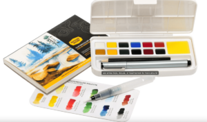 Product shot of a Outside Inside Backpack Watercolor Kit​, one of the best outdoor gift ideas for kids this Christmas.