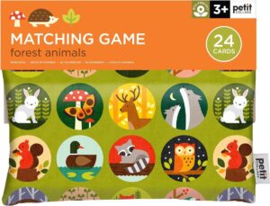 A product shot of a Petit Collage Forest Animals Matching Game​, one of the best outdoor gift ideas for kids this Christmas.